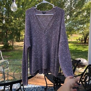 EXPRESS Marled Ribbed CrissCross Sweater